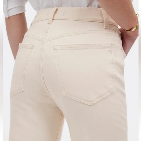 Madewell The 90s Straight High Rise Jeans Cream Size 29 - Picture 2 of 11